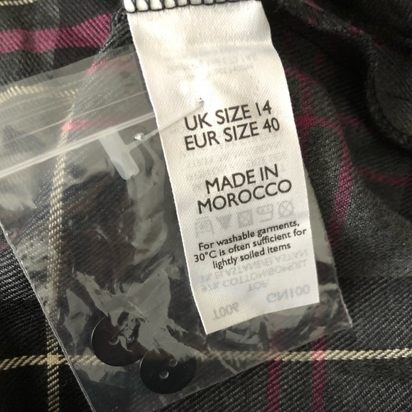 Professional Dress; One-Piece Outfit Black, Grey, & Purple Plaid Skirt, UK 14 - Picture 4 of 5